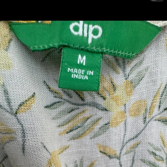 Dip Lemon Linen Blend Ruffle Peplum Tank Top Bow Detail Straps Size Medium - Picture 8 of 9